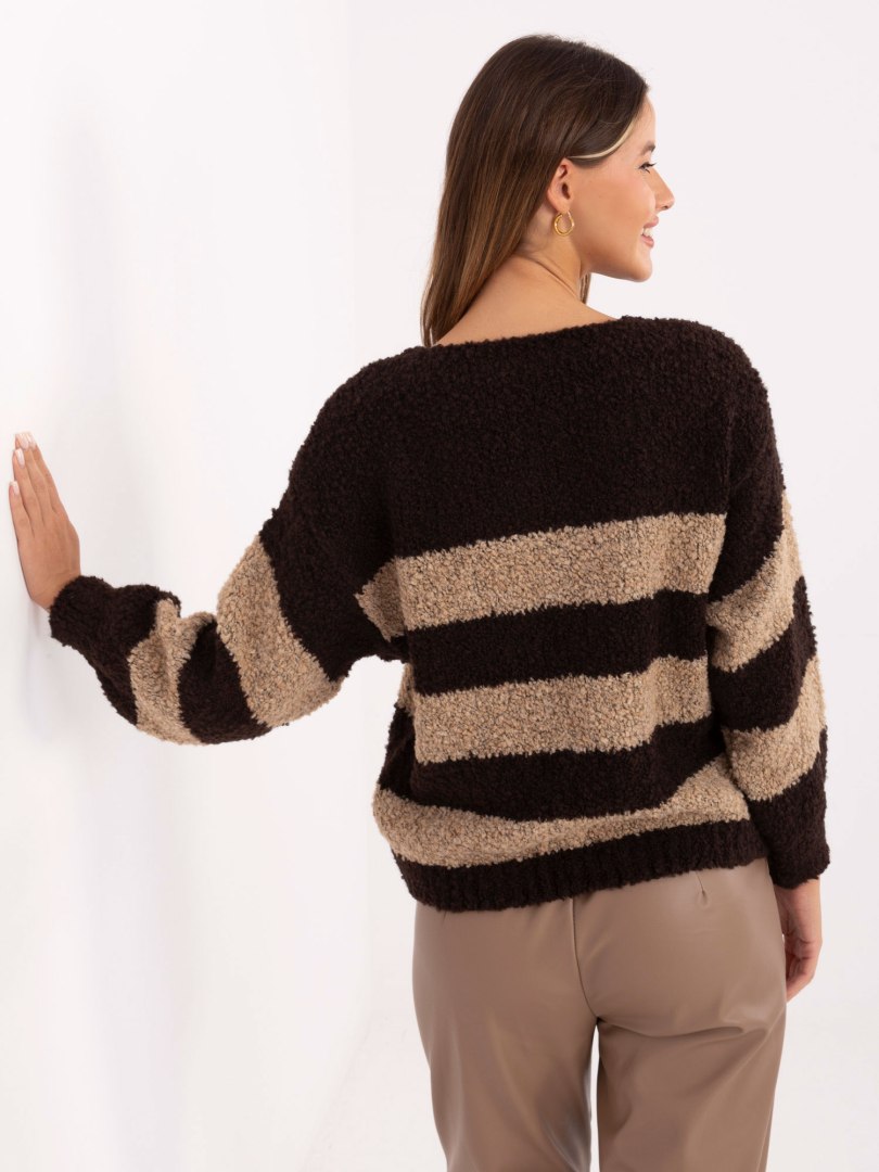 Sweter-MI-SW-WK3031.22-ciemny brązowy